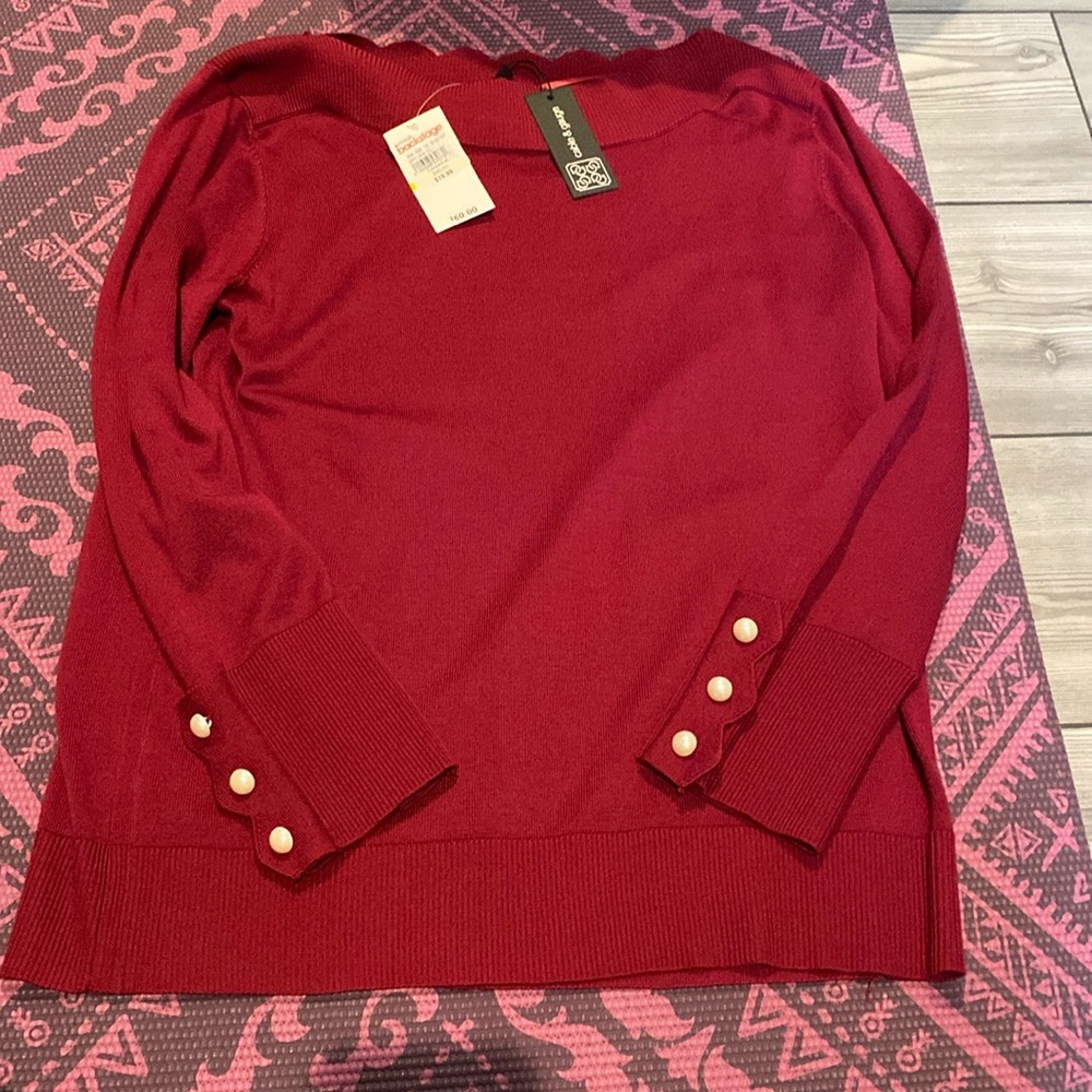 Cable and Gauge  cranberry sweater. Bought new and never worn.